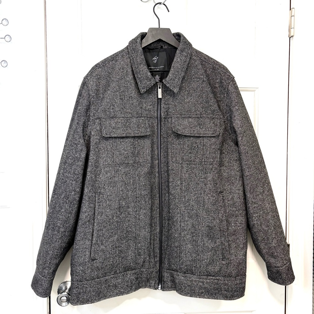 Men's Grey Bomber Jacket - Classic Zip Front